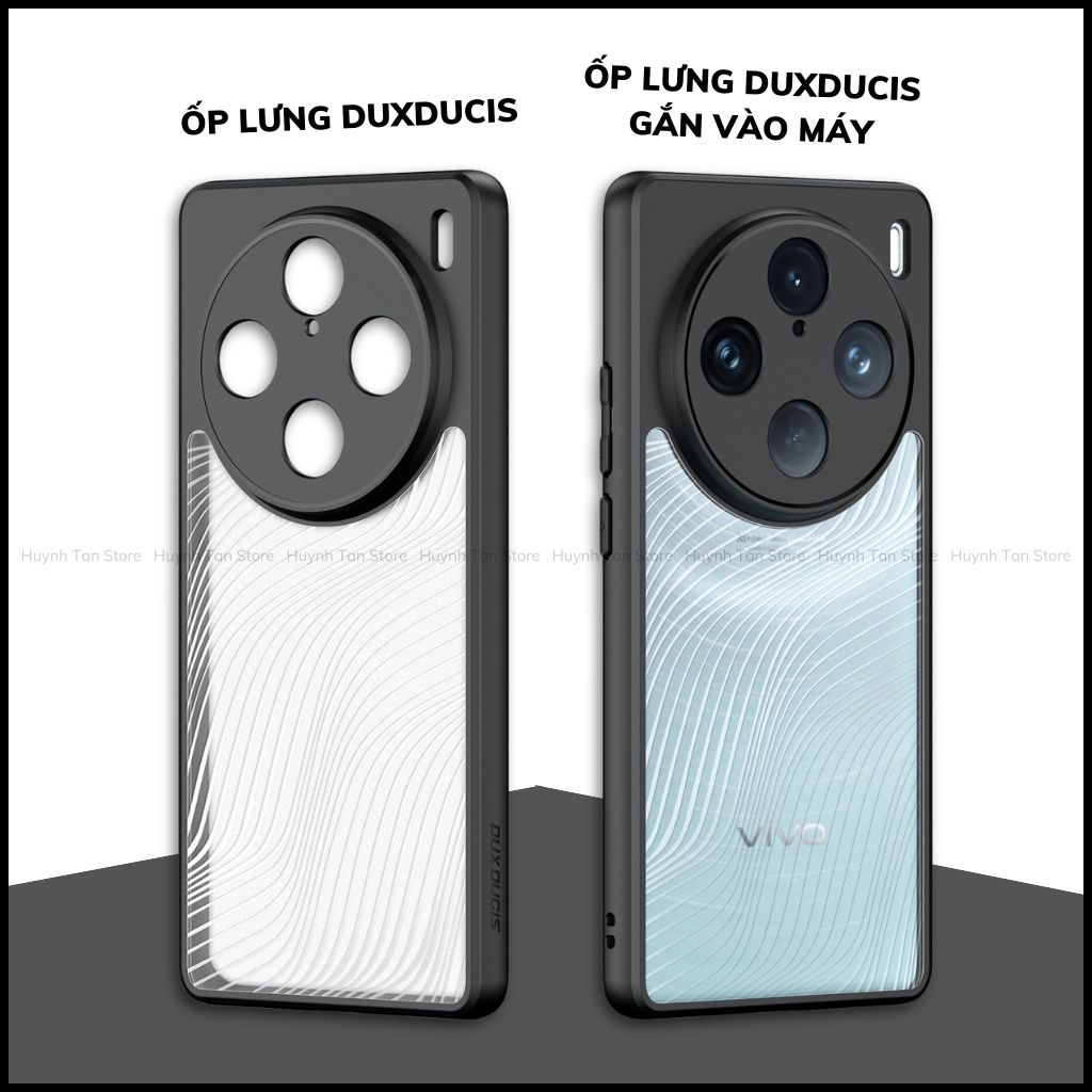 Ốp lưng vivo x100 pro x100s aimo chính hãng dux ducis chống va đập trong suốt không ố vàng