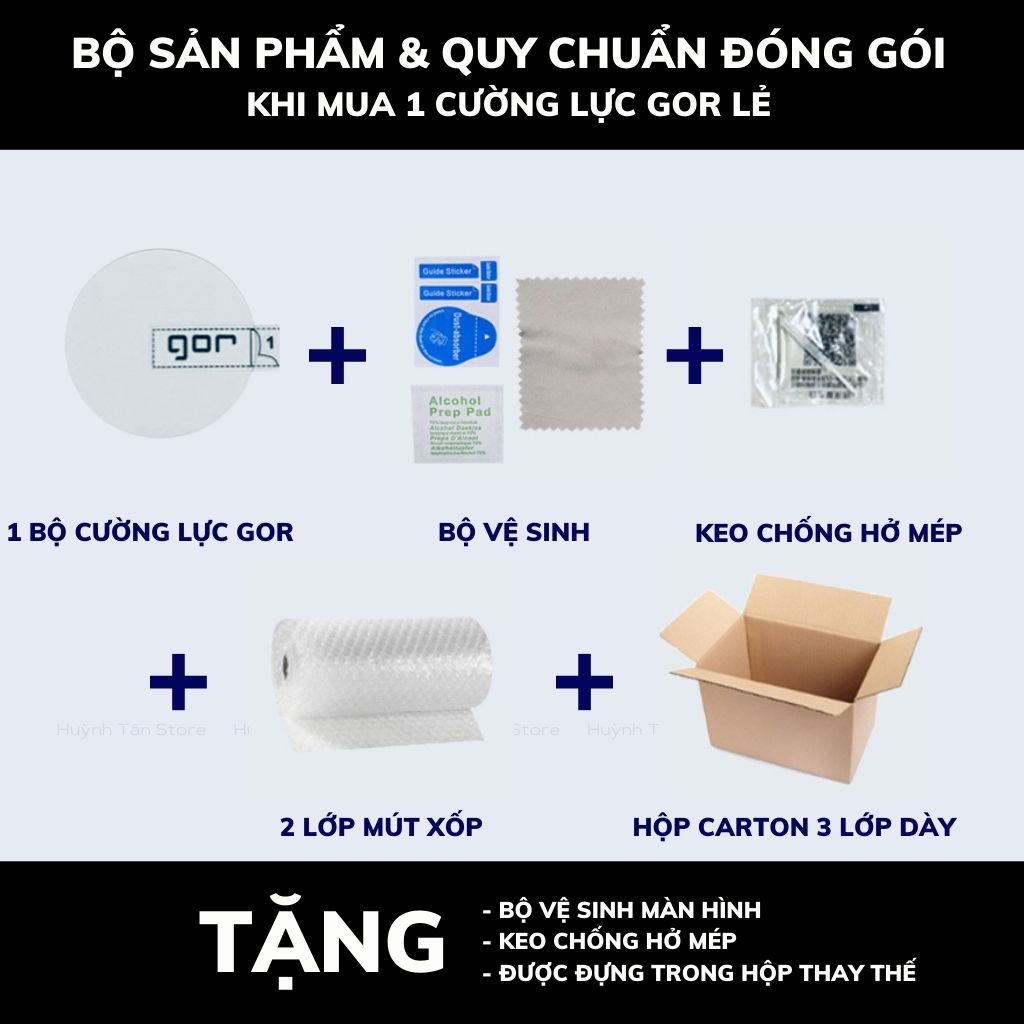 Kính cường lực Samsung Galaxy Watch 7 trong suốt chính hãng GOR vát 2,5D