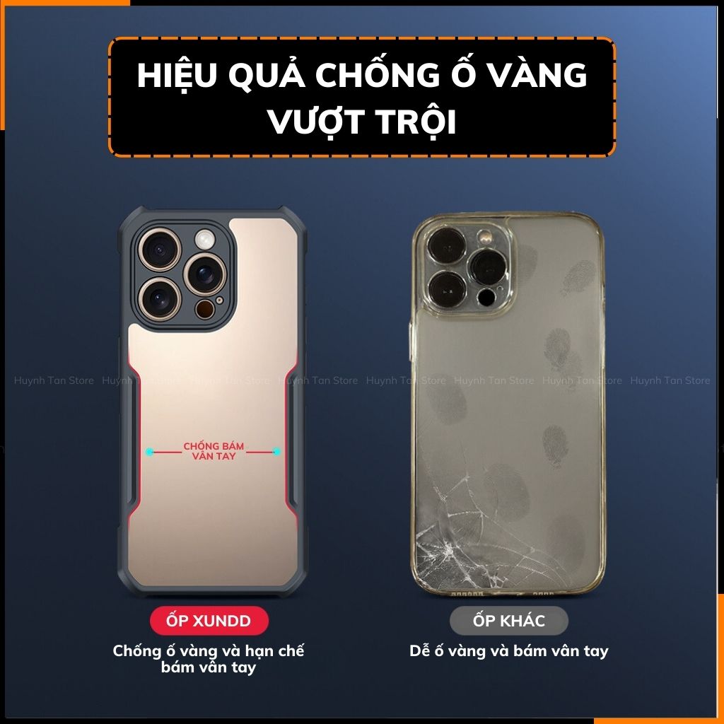 Ốp lưng iphone 16 pro ip 16 pro max chống sốc xundd bảo vệ camera chính hãng chống ố vàng phụ kiện huỳnh tân store