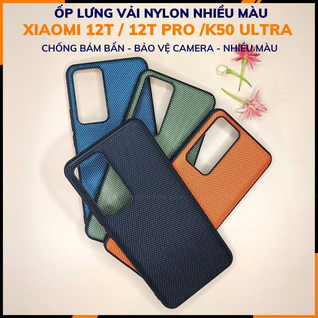 Ốp lưng mi 12t, mi 12t pro, k50 ultra nhựa dẻo vải nylon nhiều màu chống bám vân tay bảo vệ camera phụ kiện huỳnh tân store