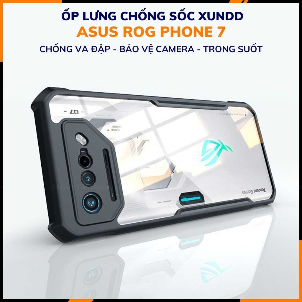 Ốp lưng asus rog phone 7, rog 7 pro chống sốc xundd bảo vệ camera chính hãng chống ố vàng phụ kiện điện thoại huỳnh tân store