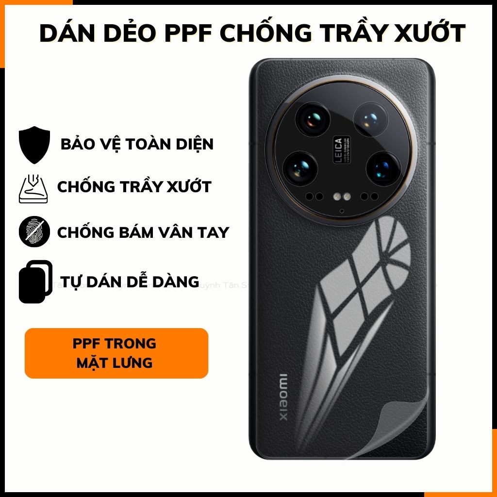 Miếng dán PPF màn hình , lưng , viền trong nhám MI 14 Ultra 