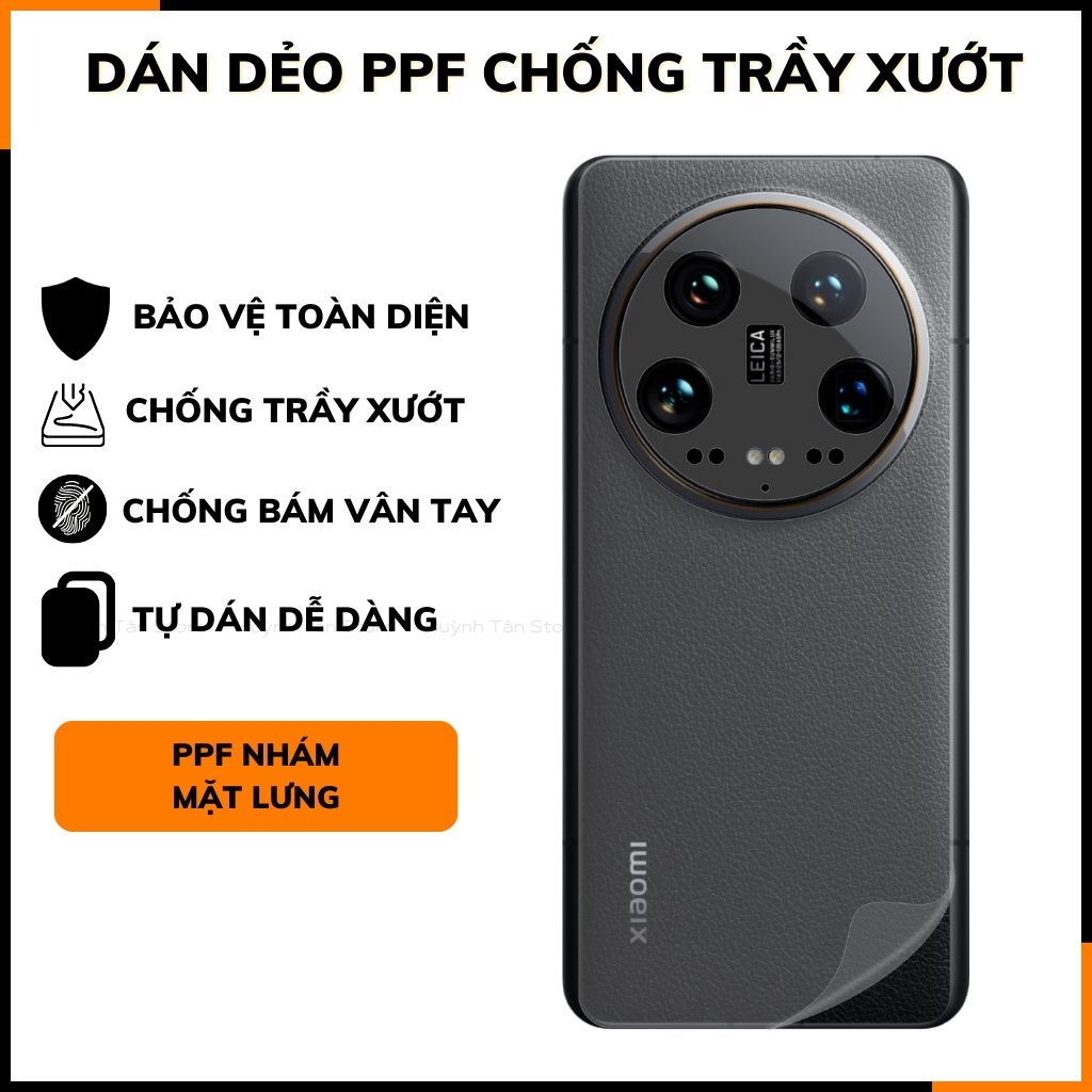 Miếng dán PPF màn hình , lưng , viền trong nhám MI 14 Ultra 