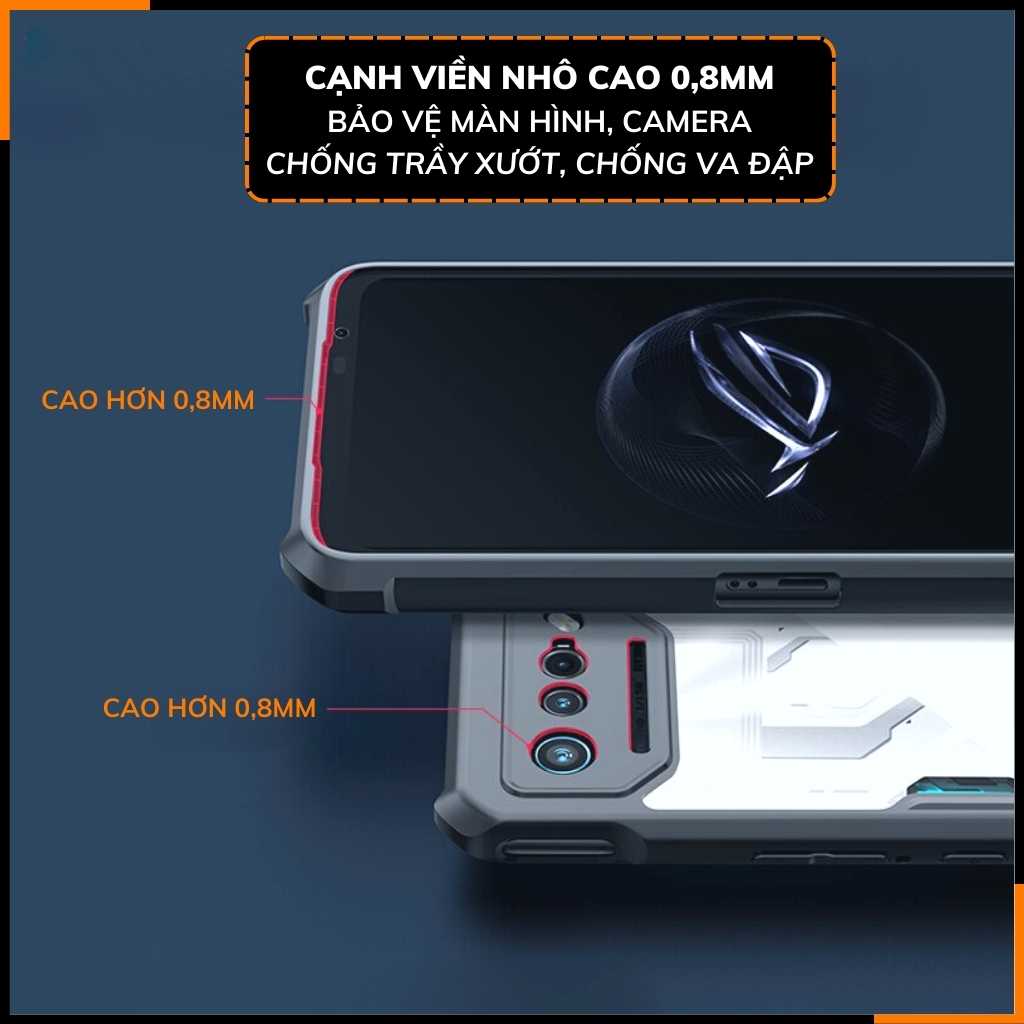 Ốp lưng asus rog phone 7, rog 7 pro chống sốc xundd bảo vệ camera chính hãng chống ố vàng phụ kiện điện thoại huỳnh tân store