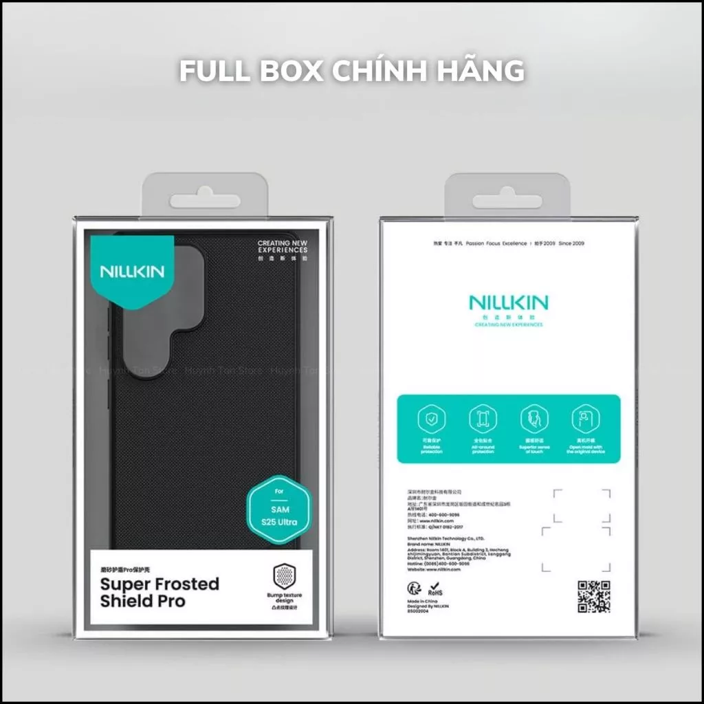 Ốp lưng Samsung S25 Ultra đen viền dẻo lưng sần chống vân tay chống sốc Nillkin Super Frosted