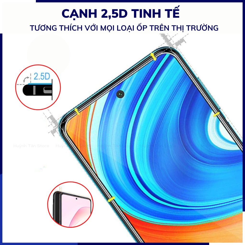 Kính cường lực redmi note 7 trong suốt không full màn chống bám vân tay chính hãng GOR phụ kiện điện thoại huỳnh tân store