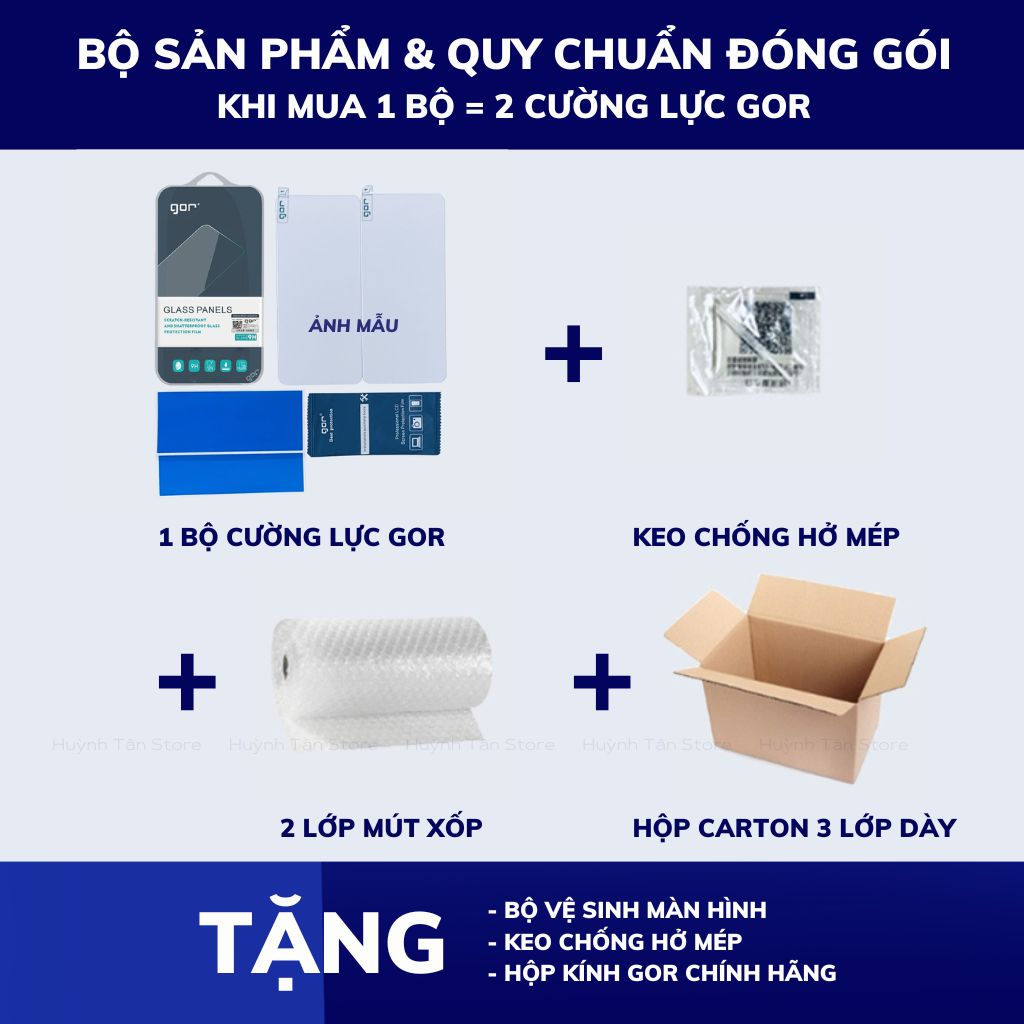 Kính cường lực redmi note 7 trong suốt không full màn chống bám vân tay chính hãng GOR phụ kiện điện thoại huỳnh tân store