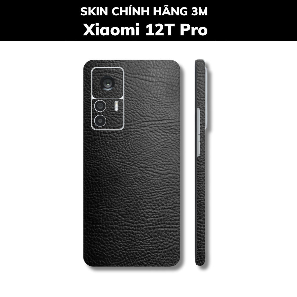 Skin 3m Mi 12T, Mi 12T Pro, K50 Ultra full body và camera nhập khẩu chính hãng USA phụ kiện điện thoại huỳnh tân store - Hexis Black Leather - Warp Skin Collection