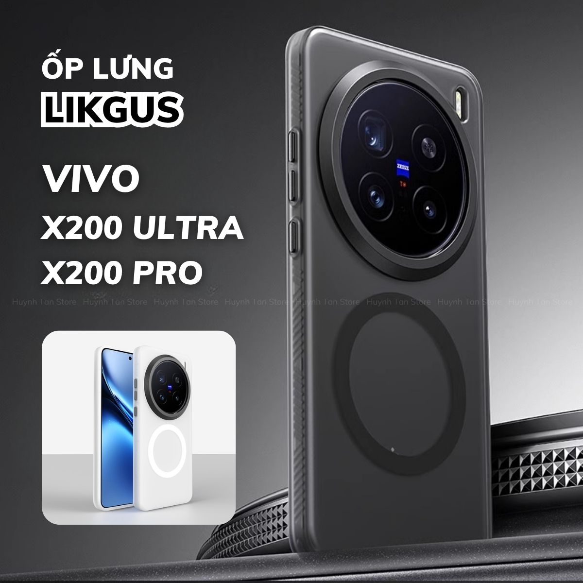 Ốp lưng Vivo TUAN MAGSAFE X200 Ultra/ X200 Pro nhám sạc từ tính không dây chống sốc LIKGUS