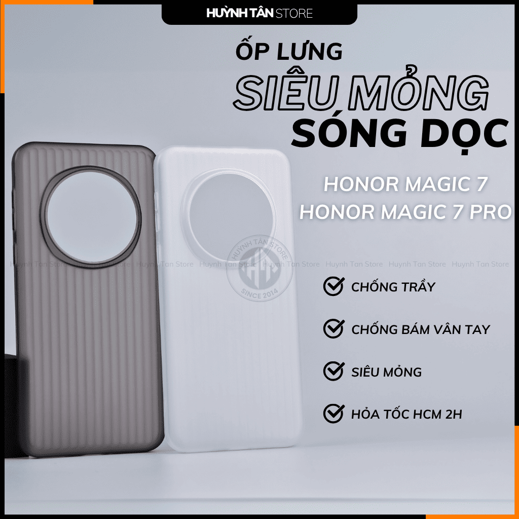 Ốp lưng honor magic 7 pro magic 7 TPU vân SÓNG DỌC siêu mỏng ôm sát thân máy phụ kiện huỳnh tân store