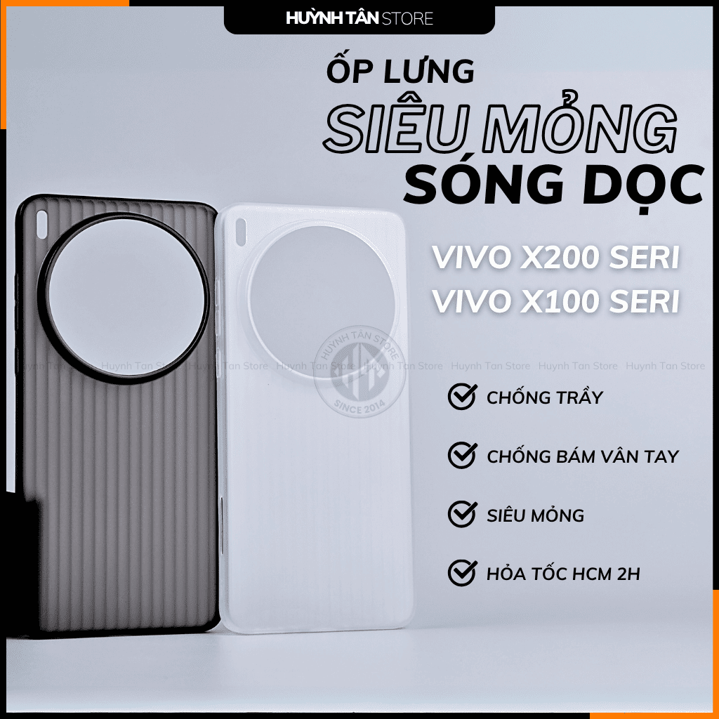 Ốp lưng vivo x200 ultra x200 pro mini x200s x100 ultra x100 pro x100s TPU vân SÓNG DỌC siêu mỏng ôm sát thân máy phụ kiện huỳnh tân store