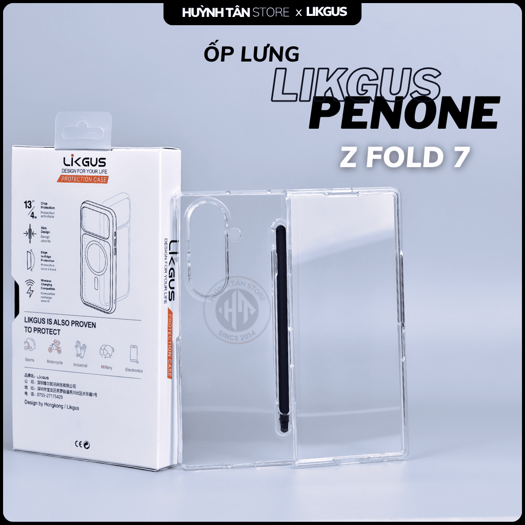 Ốp lưng samsung z fold 7 trong suốt chính hãng LIKGUS PENONE tặng kèm theo bút cảm ứng phụ kiện điện thoại huỳnh tân store