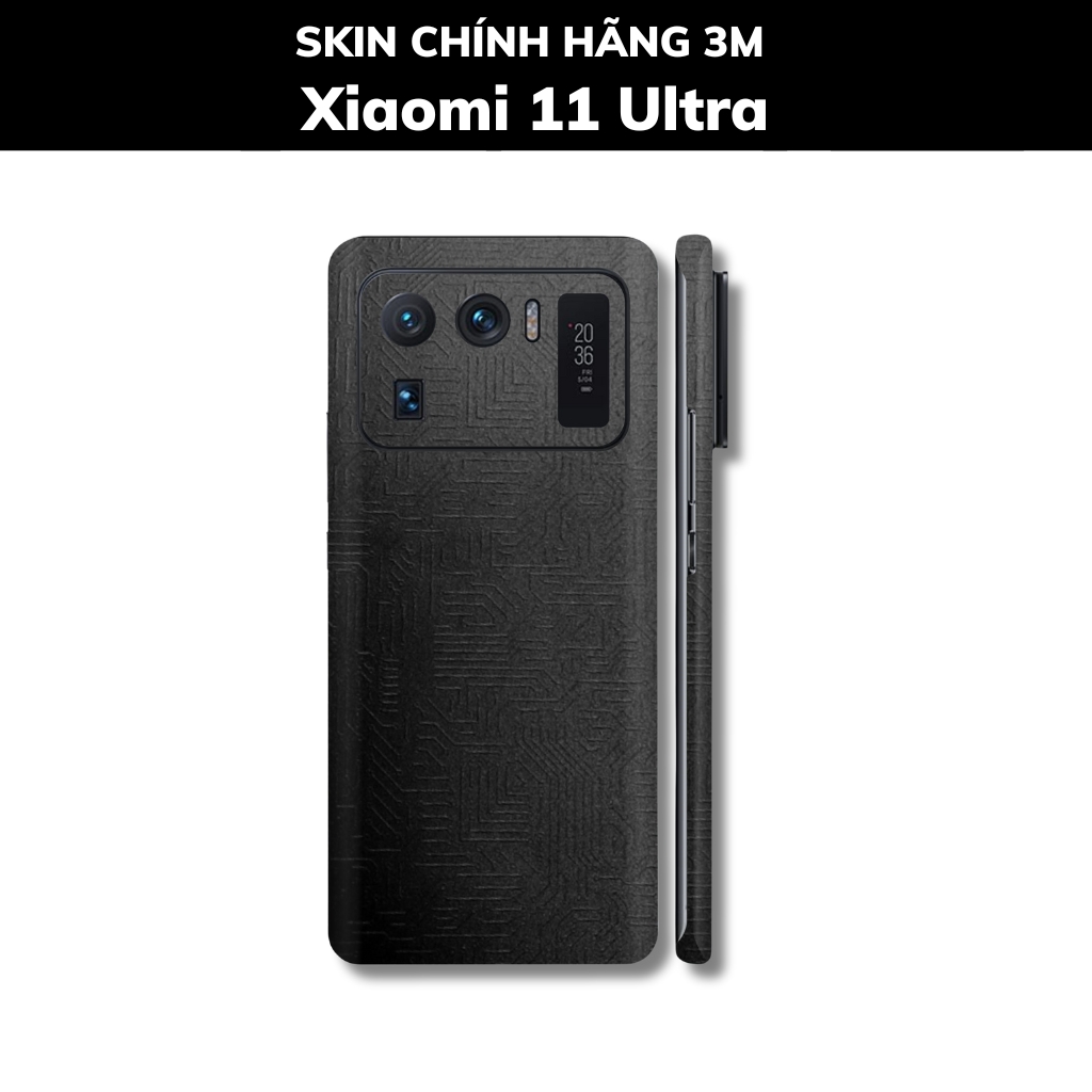Skin 3m Mi 11 Ultra full body và camera nhập khẩu chính hãng USA phụ kiện điện thoại huỳnh tân store - Electronic Black - Warp Skin Collection