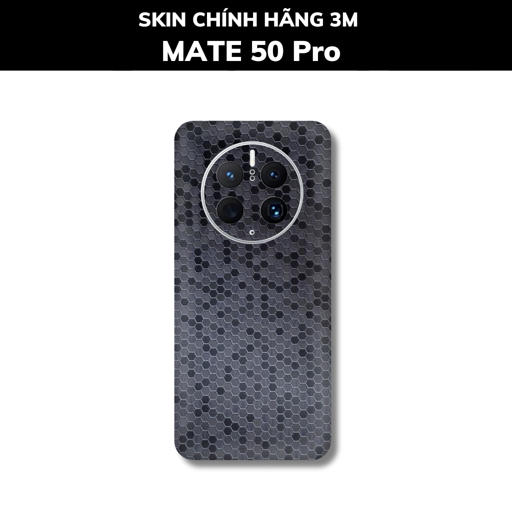 Dán skin điện thoại Huawei Mate 50 Pro full body và camera nhập khẩu chính hãng USA phụ kiện điện thoại huỳnh tân store - Honeycomb Black - Warp Skin Collection