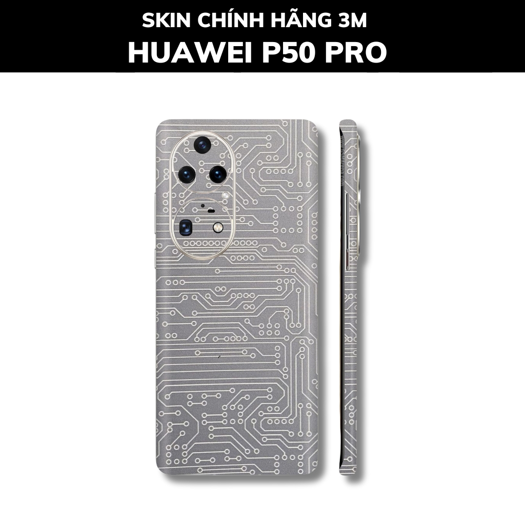 Dán skin điện thoại Huawei P50 Pro full body và camera nhập khẩu chính hãng USA phụ kiện điện thoại huỳnh tân store - Electronic White - Warp Skin Collection