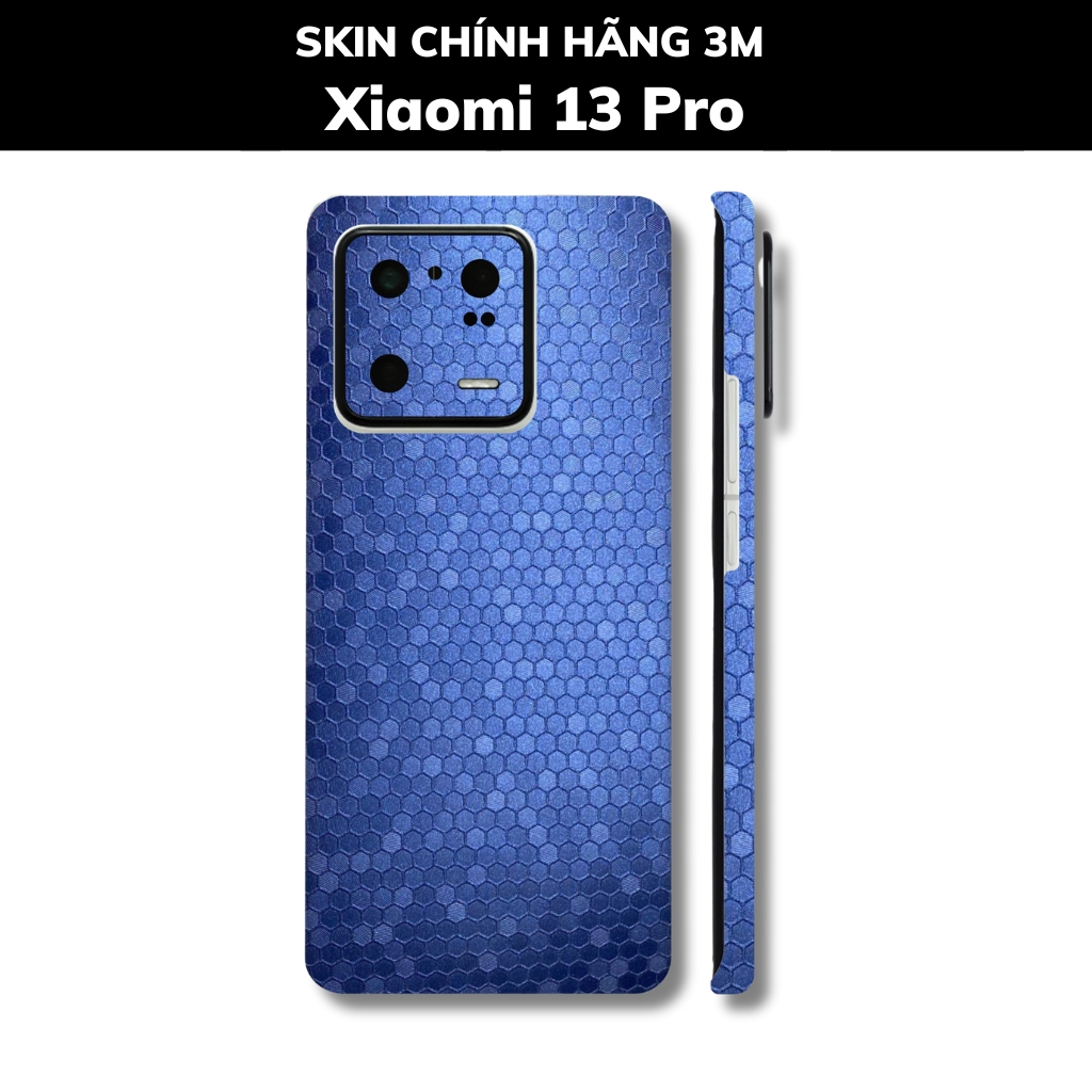 Skin 3m Mi 13 Ultra, Mi 13 Pro, Mi 13  full body và camera nhập khẩu chính hãng USA phụ kiện điện thoại huỳnh tân store - Oracal Honeycomb Blue - Warp Skin Collection