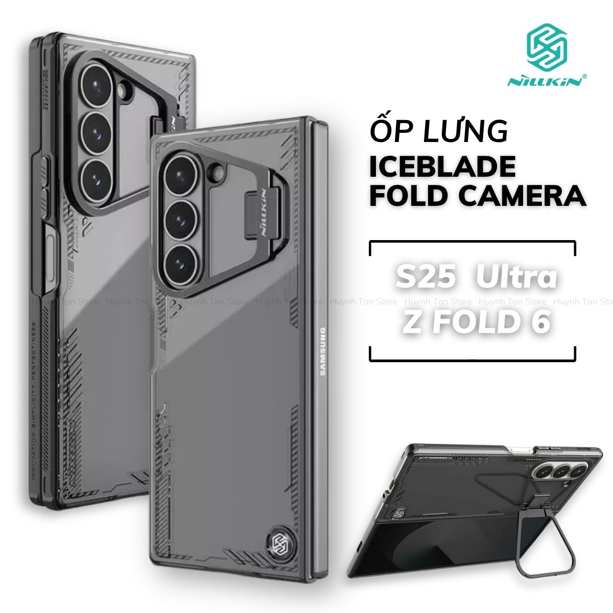 Ốp lưng Samsung Z Fold 6 có giá đỡ bảo vệ camera Nillkin Iceblade Prop