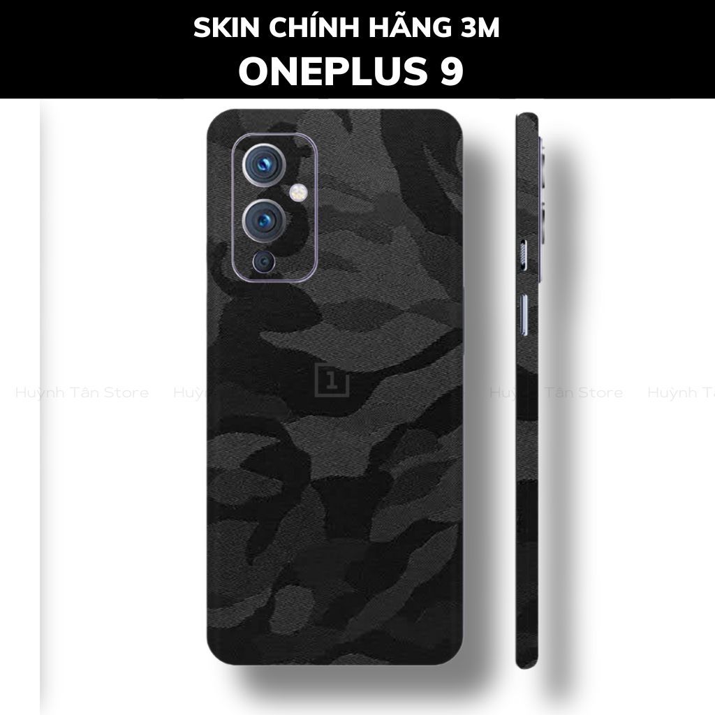 Skin 3m Oneplus 9R, 9 Pro, 9 full body và camera nhập khẩu chính hãng USA phụ kiện điện thoại huỳnh tân store - Camo Black - Warp Skin Collection