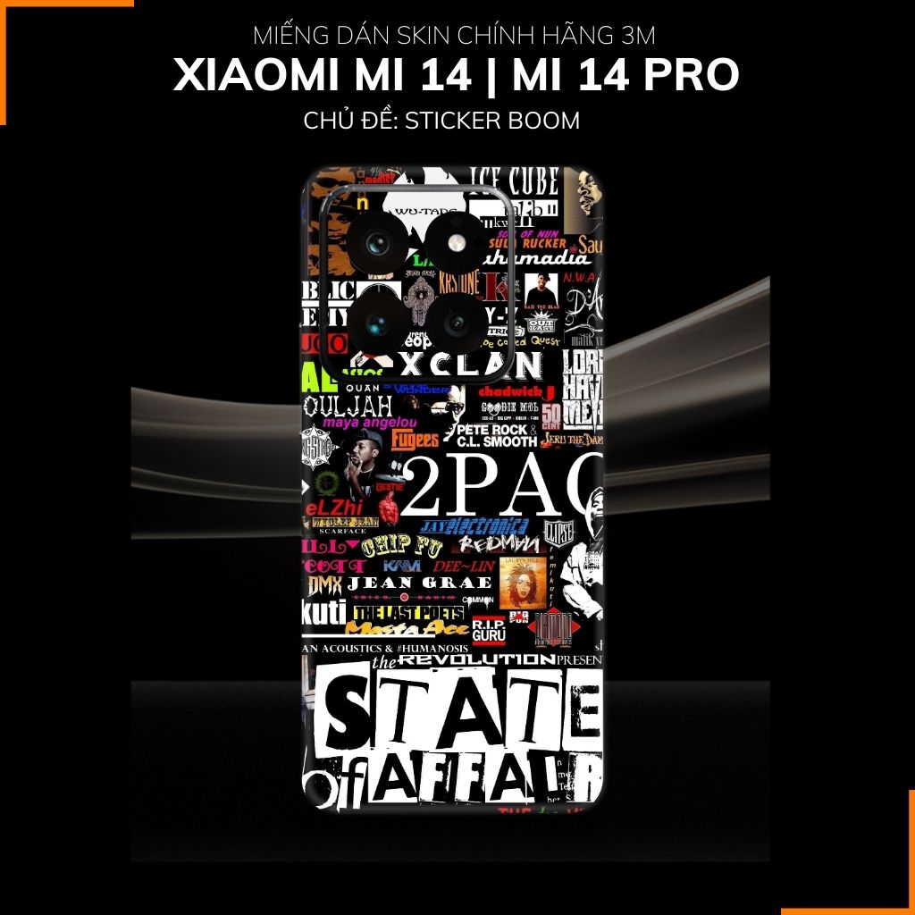 Dán skin điện thoại Xiaomi Mi 14 , Mi 14 Pro full body và camera nhập khẩu chính hãng USA in hình STICKER BOOM - SKD L10 phụ kiện điện thoại huỳnh tân store