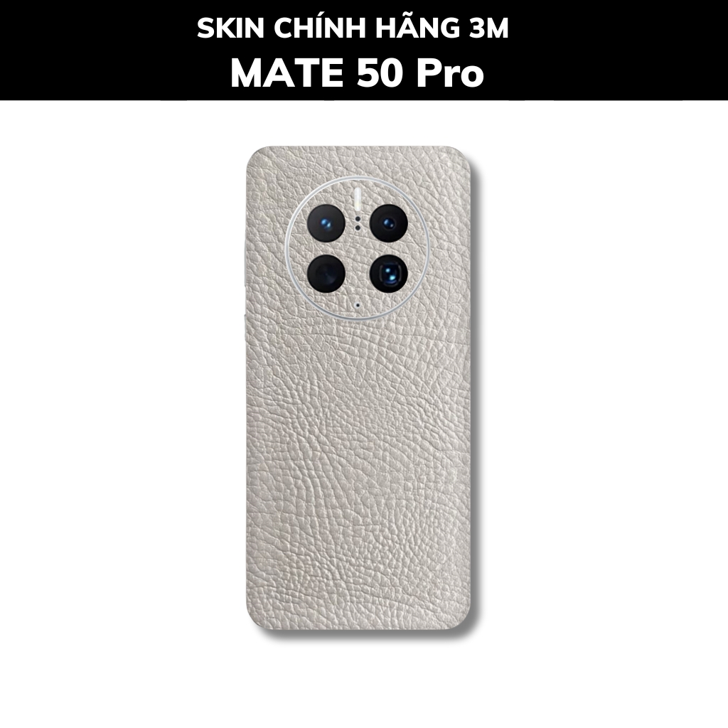 Dán skin điện thoại Huawei Mate 50 Pro full body và camera nhập khẩu chính hãng USA phụ kiện điện thoại huỳnh tân store - Grey Leather - Warp Skin Collection