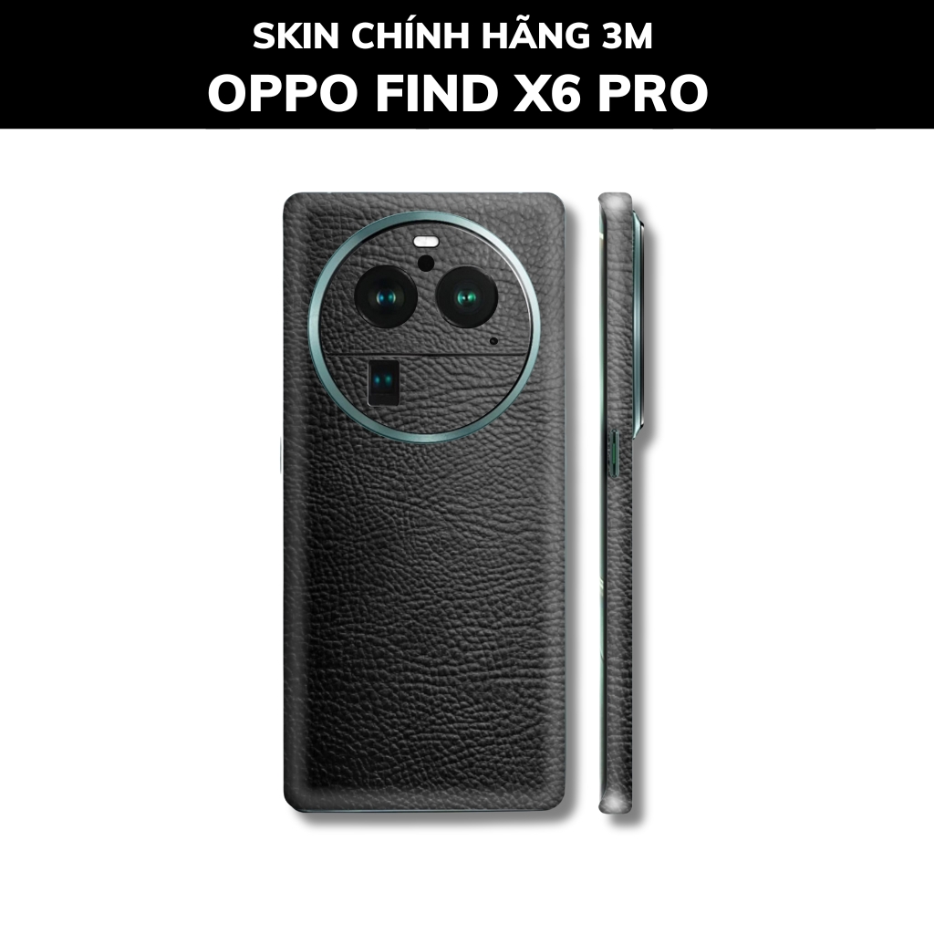 Dán skin điện thoại Oppo Find X6 Pro full body và camera nhập khẩu chính hãng USA phụ kiện điện thoại huỳnh tân store - Hexis Black Leather - Warp Skin Collection
