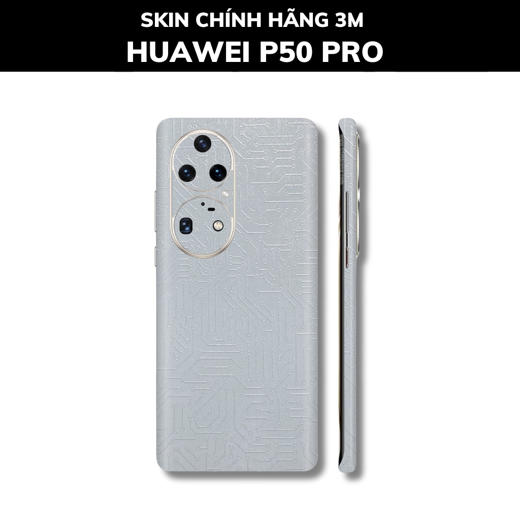 Dán skin điện thoại Huawei P50 Pro full body và camera nhập khẩu chính hãng USA phụ kiện điện thoại huỳnh tân store - Electronic White 2022 - Warp Skin Collection