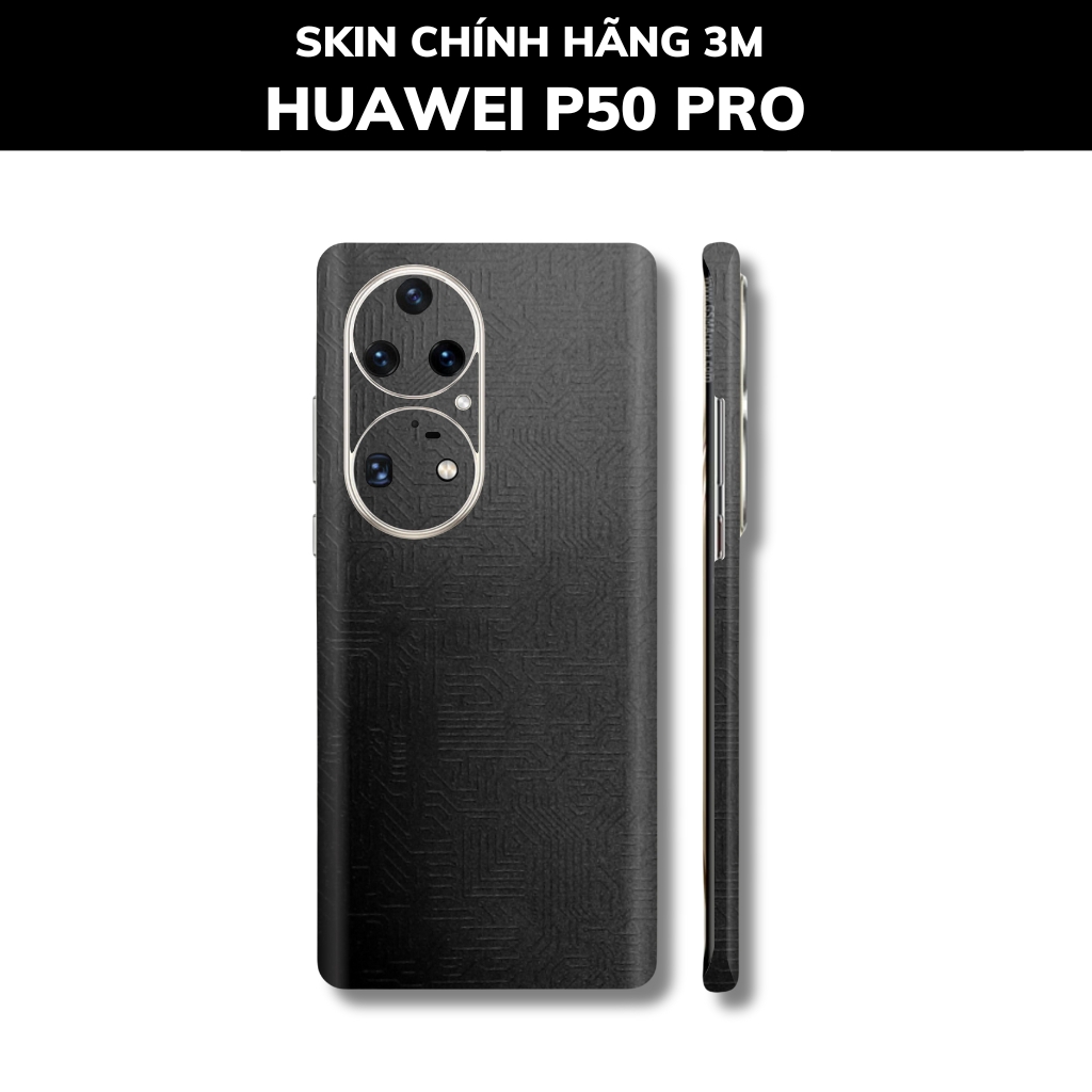 Dán skin điện thoại Huawei P50 Pro full body và camera nhập khẩu chính hãng USA phụ kiện điện thoại huỳnh tân store - Electronic Black 2022 - Warp Skin Collection