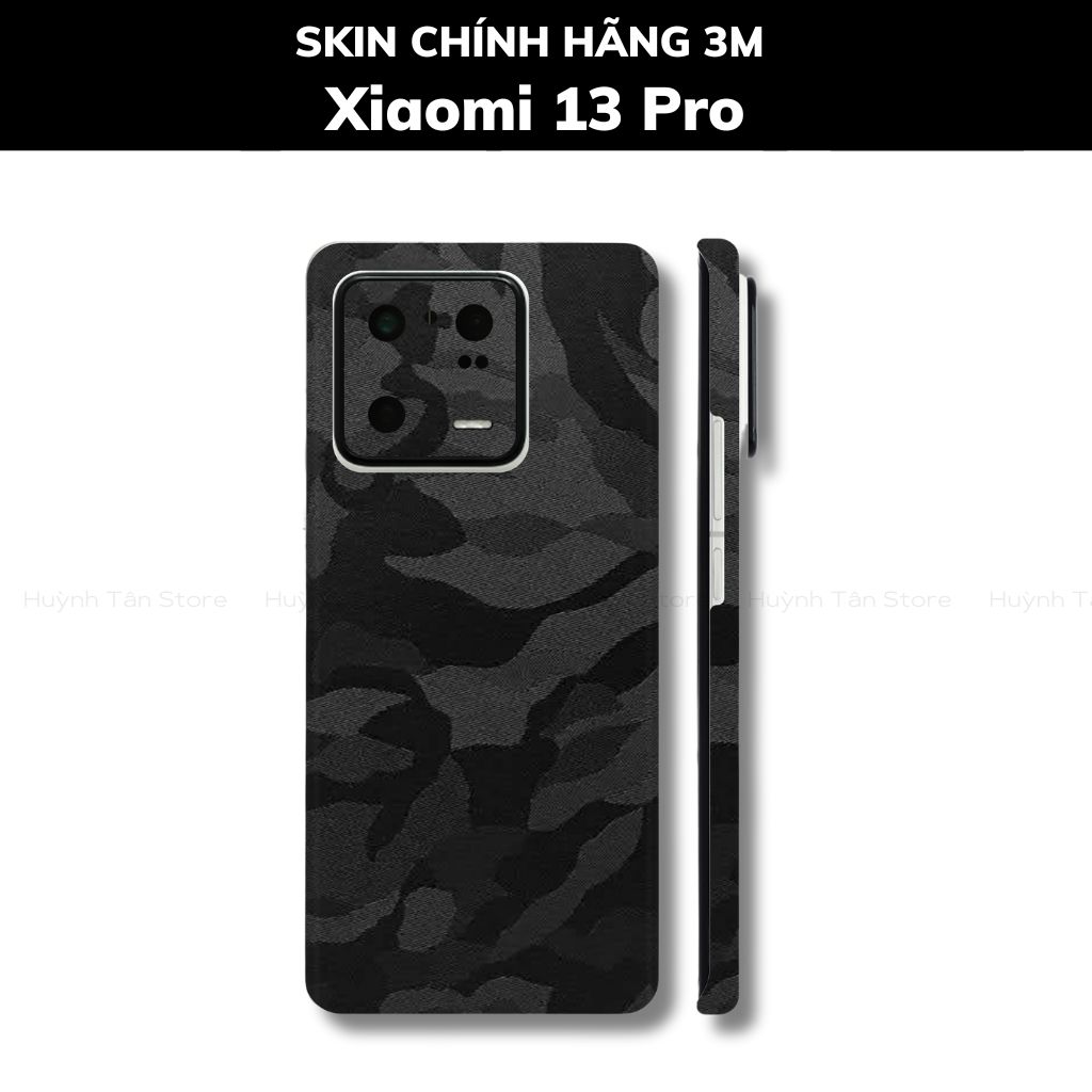 Skin 3m Mi 13 Ultra, Mi 13 Pro, Mi 13  full body và camera nhập khẩu chính hãng USA phụ kiện điện thoại huỳnh tân store - Camo Black - Warp Skin Collection