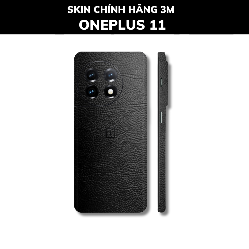 Skin 3m Oneplus 11 full body và camera nhập khẩu chính hãng USA phụ kiện điện thoại huỳnh tân store - Hexis Black Leather - Warp Skin Collection