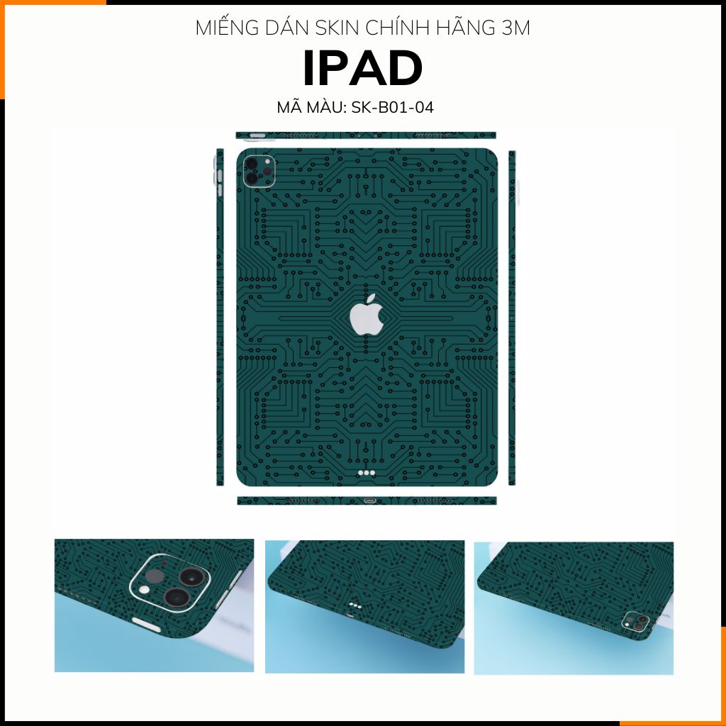 Dán skin ipad , ipad pro, ipad air , ipad mini full body và camera chính hãng 3M - ELECTRIC GREEN -  SK B01 04 phụ kiện điện thoại huỳnh tân store