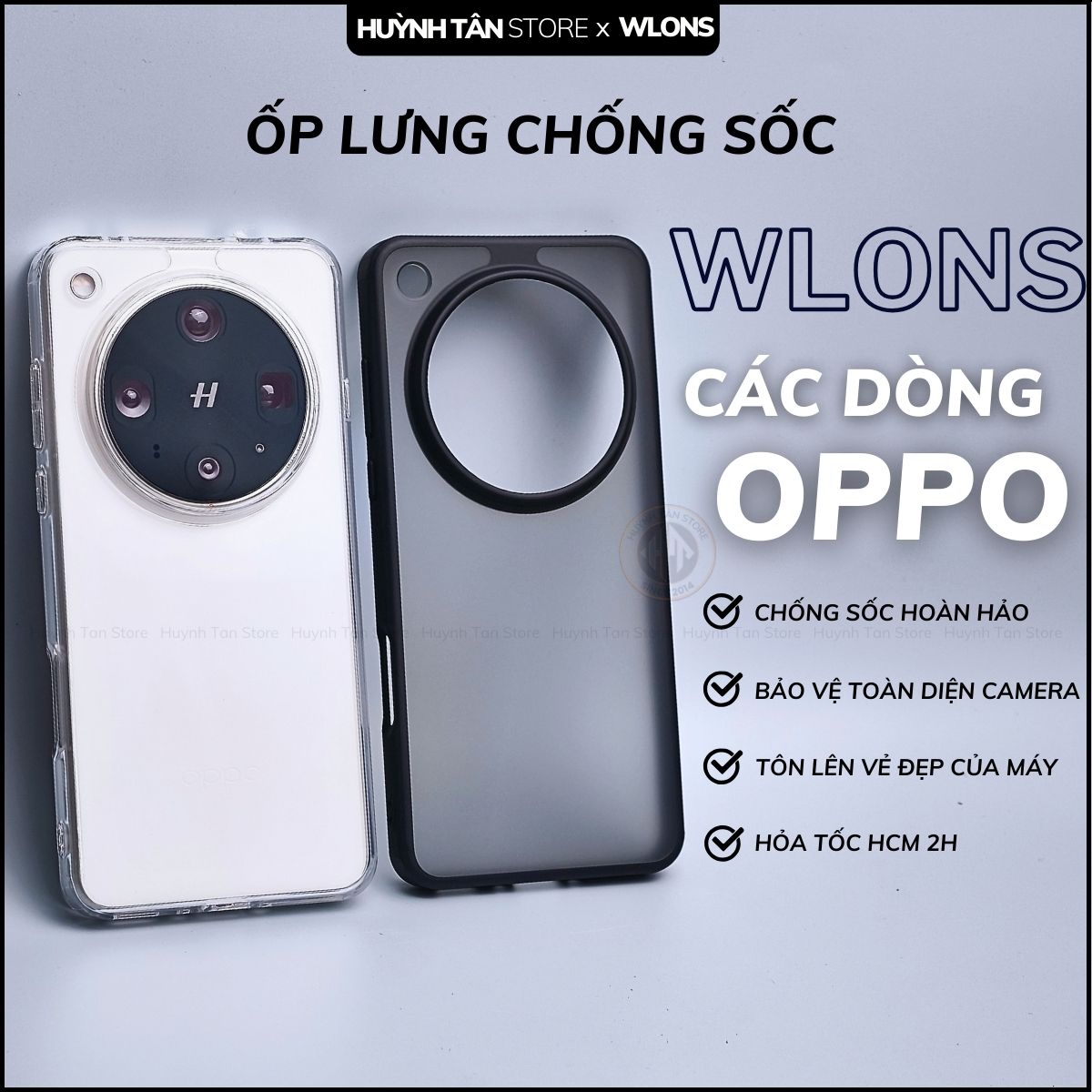 Ốp lưng oppo find x8 ultra x8 pro x8s plus x7 ultra x6 x5 chống sốc chính hãng WLONS phụ kiện huỳnh tân store