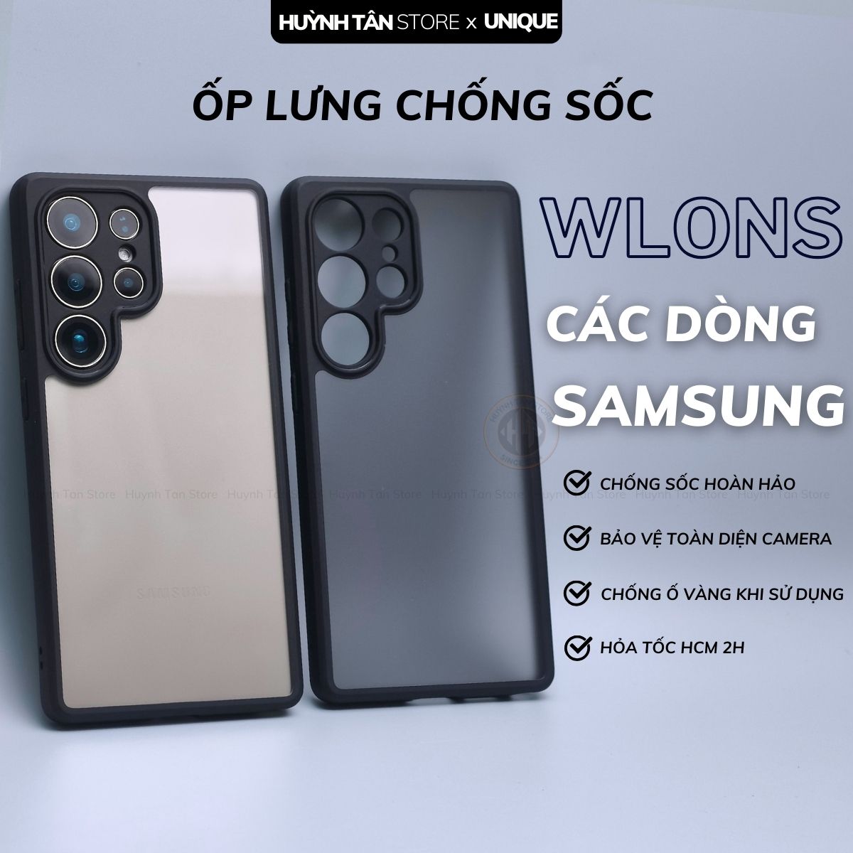 Ốp lưng samsung s25 ultra s25 edge s24 fe s23 fe s22 ultra chống sốc chống vân tay UNIQUE bảo vệ camera phụ kiện huỳnh tân store