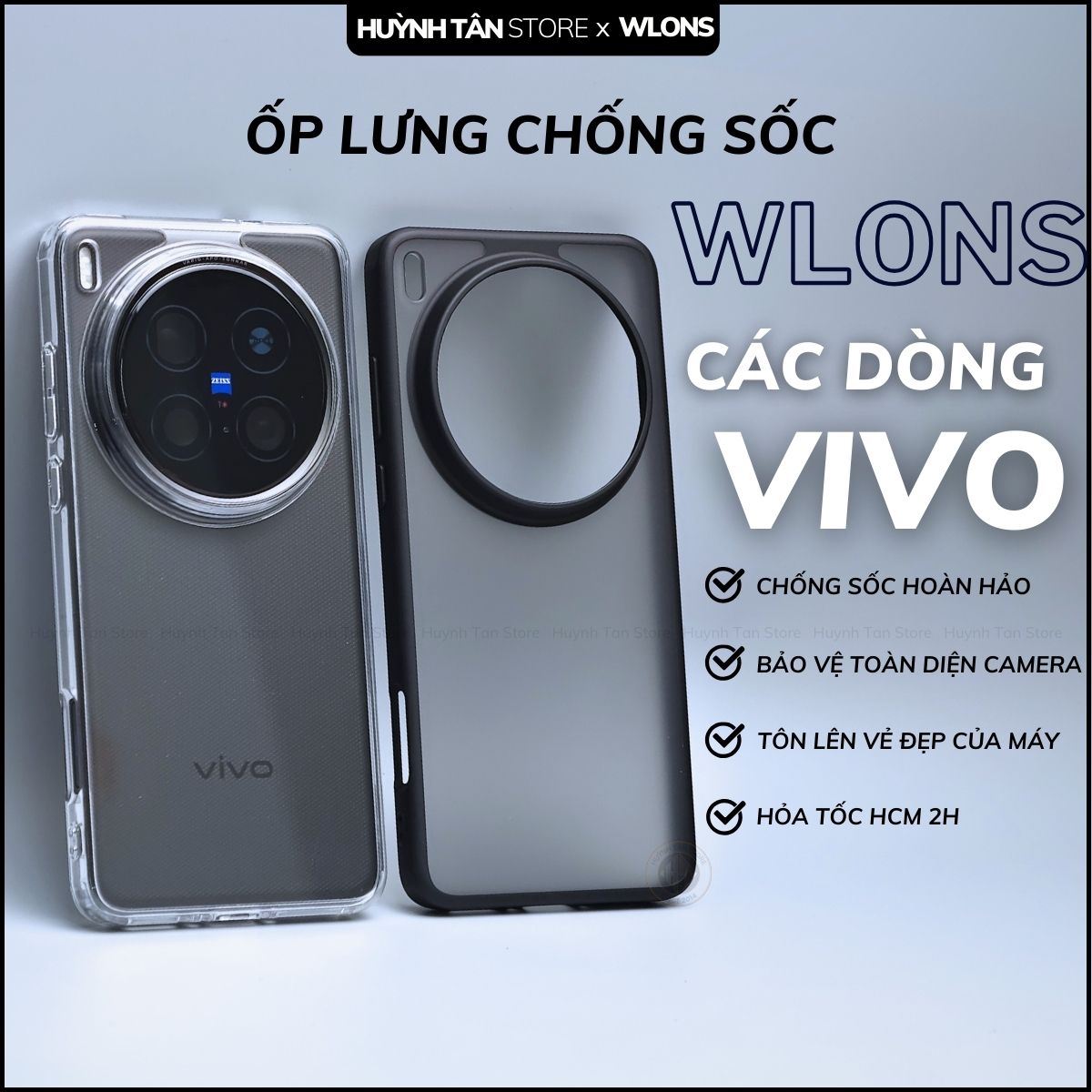 Ốp lưng vivo x200 ultra x200s x200 pro mini x100 pro chống sốc chính hãng WLONS phụ kiện huỳnh tân store