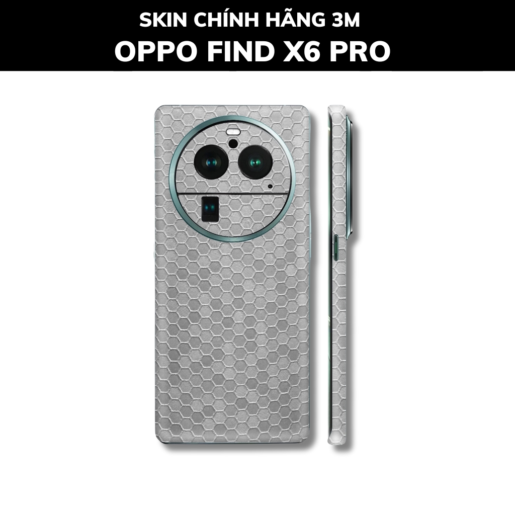 Dán skin điện thoại Oppo Find X6 Pro full body và camera nhập khẩu chính hãng USA phụ kiện điện thoại huỳnh tân store - Oracle Honeycomb Silver - Warp Skin Collection
