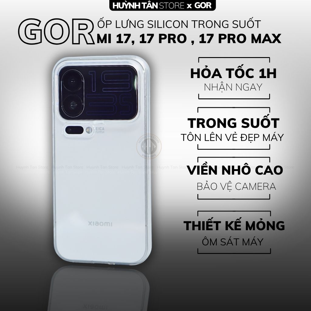 Ốp lưng xiaomi mi 17 pro max 17 pro silicon trong suốt GOR bảo vệ camera phụ kiện huỳnh tân store
