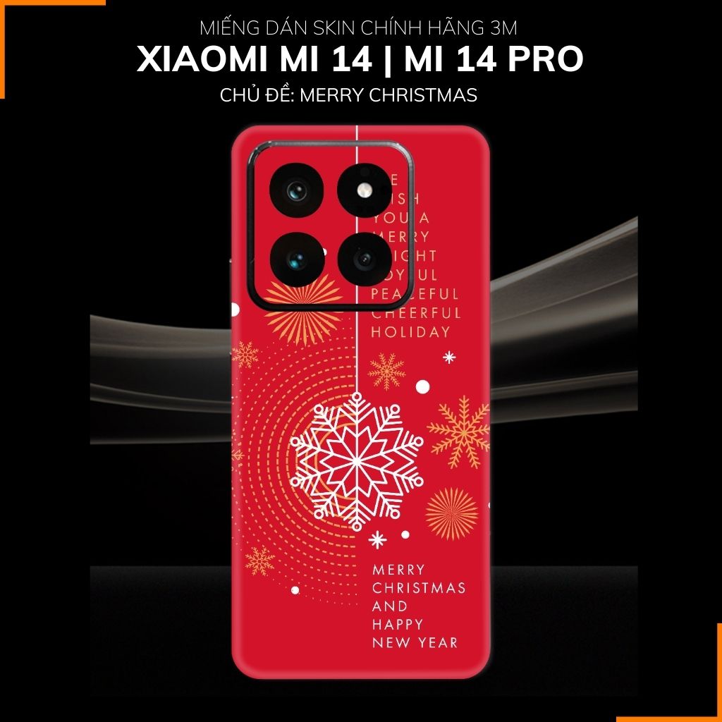 Dán skin điện thoại Xiaomi Mi 14 , Mi 14 Pro full body và camera nhập khẩu chính hãng USA in hình MERRY CHRISTMAS - SKD P23 phụ kiện điện thoại huỳnh tân store