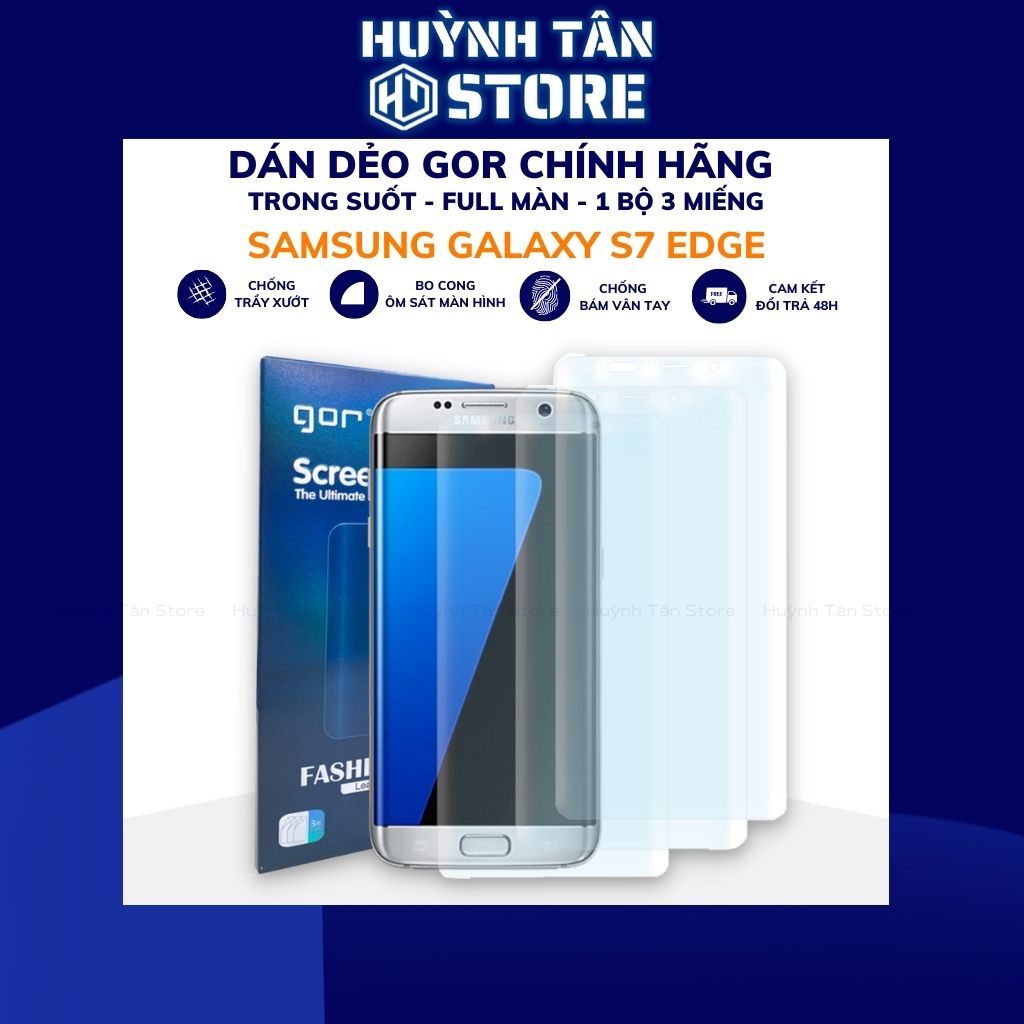 Miếng Dán Dẻo Gor Samsung S7 Edge Trong Suốt Chính Hãng Bảo Vệ Màn Hình  Combo