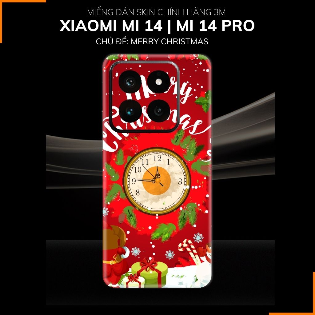 Dán skin điện thoại Xiaomi Mi 14 , Mi 14 Pro full body và camera nhập khẩu chính hãng USA in hình MERRY CHRISTMAS - SKD P27 phụ kiện điện thoại huỳnh tân store