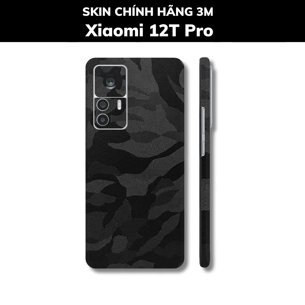 Skin 3m Mi 12T, Mi 12T Pro, K50 Ultra full body và camera nhập khẩu chính hãng USA phụ kiện điện thoại huỳnh tân store - Camo Black - Warp Skin Collection