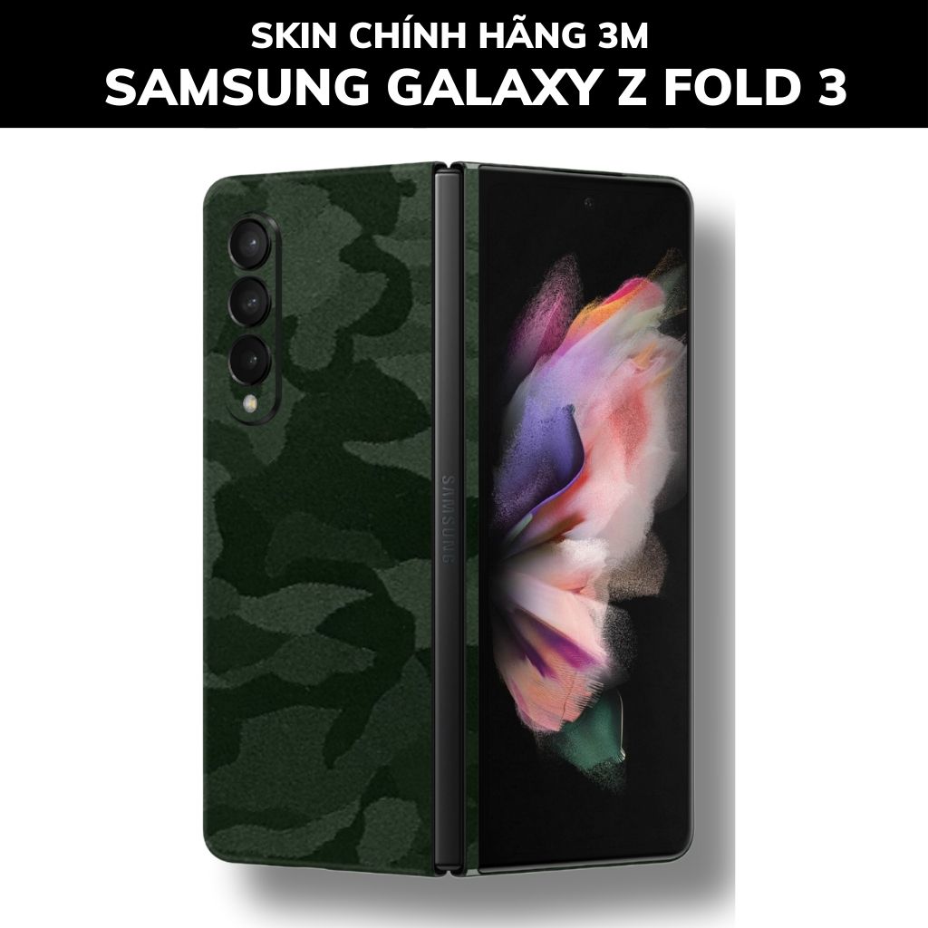 Skin 3m samsung galaxy Z Fold 4, Z Fold 3, Z Fold 2 full body và camera nhập khẩu chính hãng USA phụ kiện điện thoại huỳnh tân store - Camo Green - Warp Skin Collection