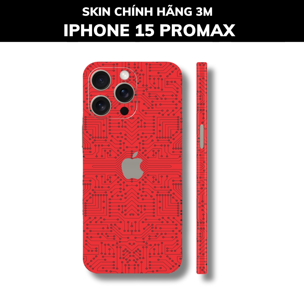 Dán skin điện thoại Iphone 15 Pro Max full body và camera nhập khẩu chính hãng USA phụ kiện điện thoại huỳnh tân store - Electronic Red - Warp Skin Collection