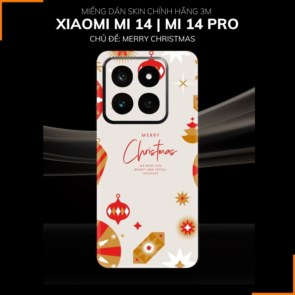 Dán skin điện thoại Xiaomi Mi 14 , Mi 14 Pro full body và camera nhập khẩu chính hãng USA in hình MERRY CHRISTMAS - SKD P20 phụ kiện điện thoại huỳnh tân store
