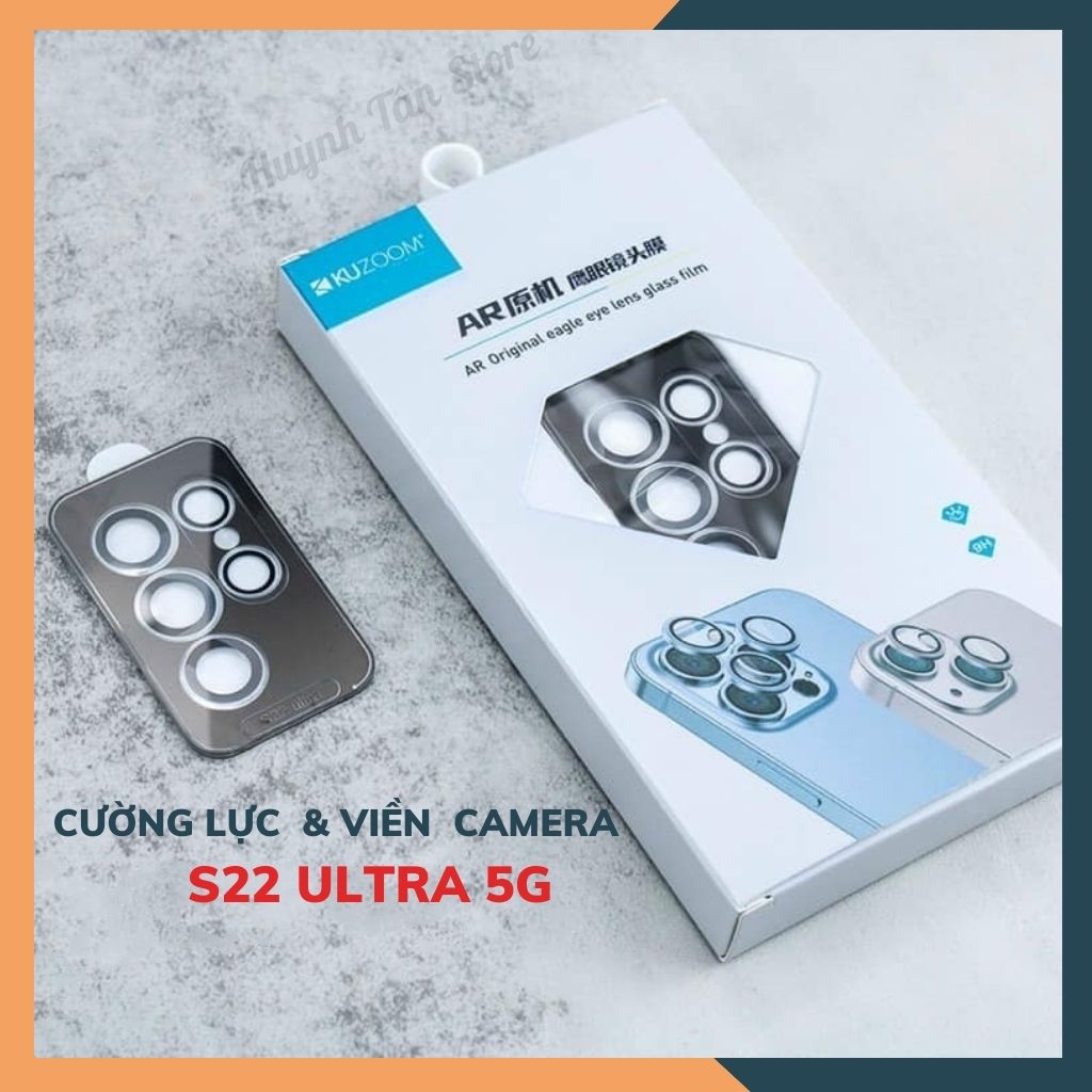 Combo viền và kính cường lực camera kuzoom s22 ultra chính hãng trong suốt bảo vệ cho 5 lens phụ kiện huỳnh tân store
