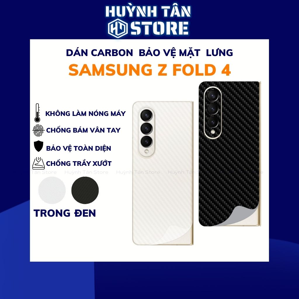 Miếng dán samsung z fold 4 carbon trong và đen chống trầy xướt chống bám vân tay phụ kiện huỳnh tân store