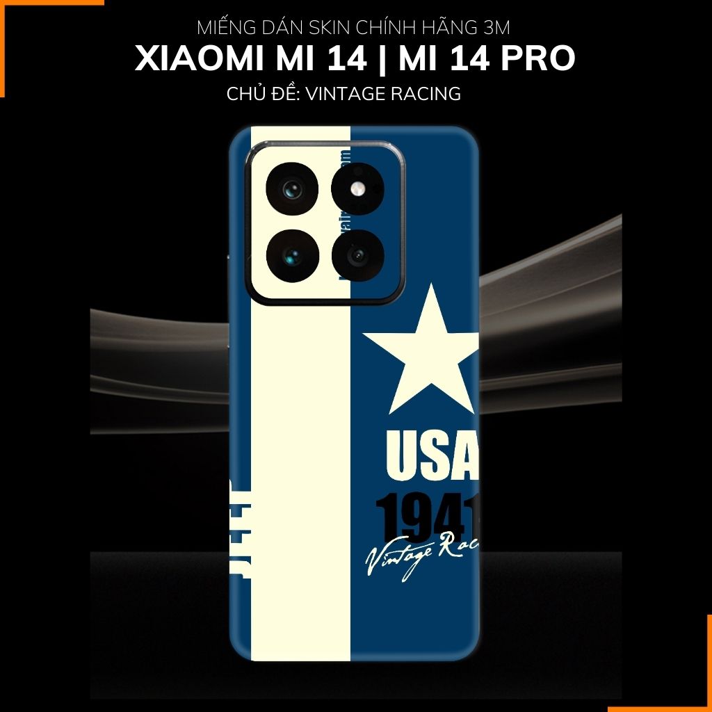Dán skin điện thoại Xiaomi Mi 14 , Mi 14 Pro full body và camera nhập khẩu chính hãng USA in hình VINTAGE RACING - SKD O07 phụ kiện điện thoại huỳnh tân store