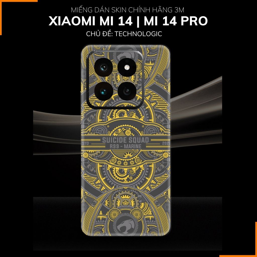 Dán skin điện thoại Xiaomi Mi 14 , Mi 14 Pro full body và camera nhập khẩu chính hãng USA in hình TECHNOLOGIC - SKD T03 phụ kiện điện thoại huỳnh tân store