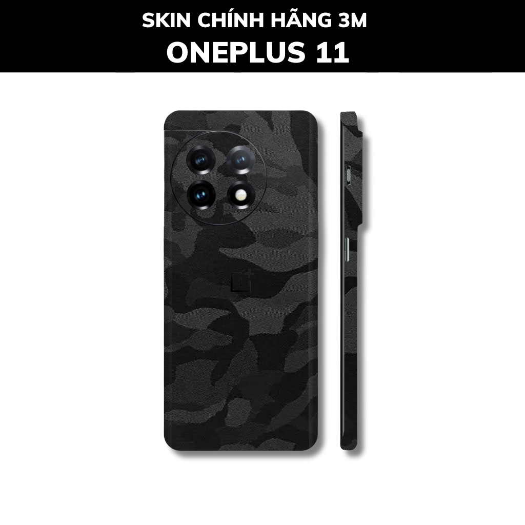 Skin 3m Oneplus 11 full body và camera nhập khẩu chính hãng USA phụ kiện điện thoại huỳnh tân store - Camo Black - Warp Skin Collection