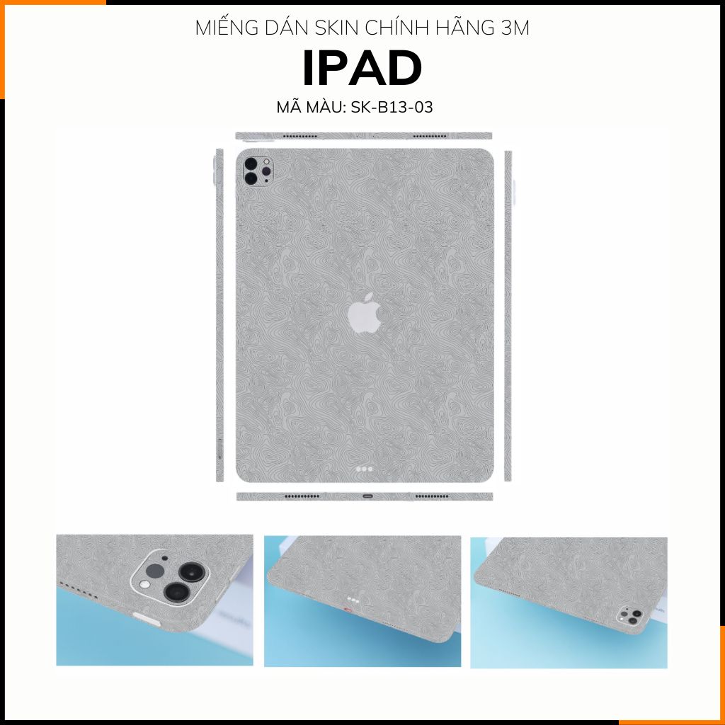 Dán skin ipad , ipad pro, ipad air , ipad mini full body và camera chính hãng 3M - MAP GREY -  SK B13 03 phụ kiện điện thoại huỳnh tân store