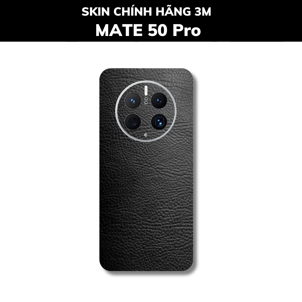 Dán skin điện thoại Huawei Mate 50 Pro full body và camera nhập khẩu chính hãng USA phụ kiện điện thoại huỳnh tân store - Black Leather - Warp Skin Collection