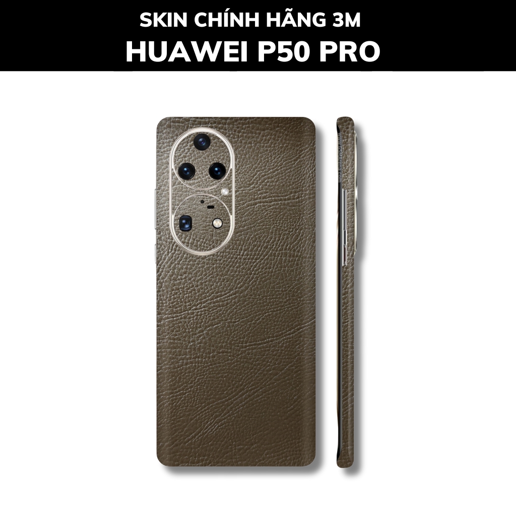 Dán skin điện thoại Huawei P50 Pro full body và camera nhập khẩu chính hãng USA phụ kiện điện thoại huỳnh tân store - Brown Leather - Warp Skin Collection